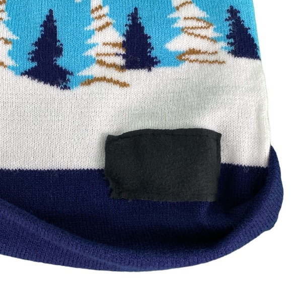 Blue Christmas Snowman Light Up Knit Beanie - Picture 6 of 13